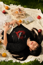 Shining Heart Empire Graphic T-Shirt – Black Flame Edition